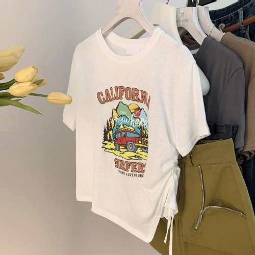 캘리포니아 언발 셔링 티셔츠 s158324
